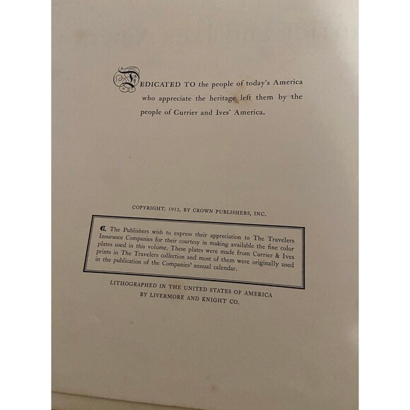 Vintage 1952 Currier and Ives America Table Top Book - Picture 6 of 12